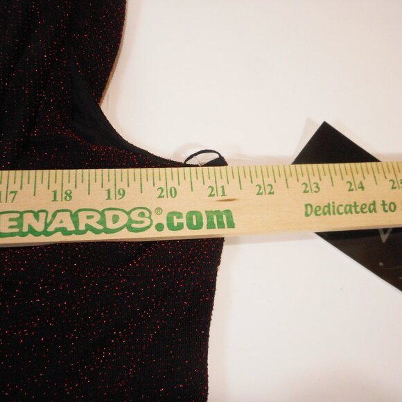 NWT Onyx-Nite Eveningwear Dress Plus size 20W Black Red Metallic Shimmer Stretch - Picture 5 of 9